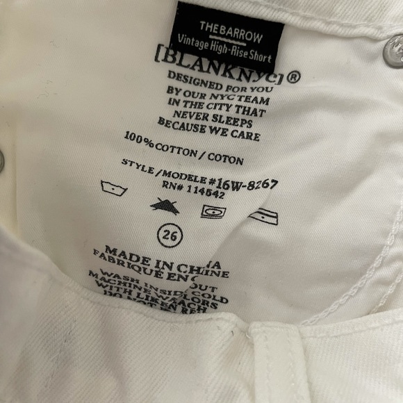 Blank NYC Vintage High Rise Denim Shorts in White - Picture 8 of 9